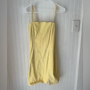 Structured yellow mini dress